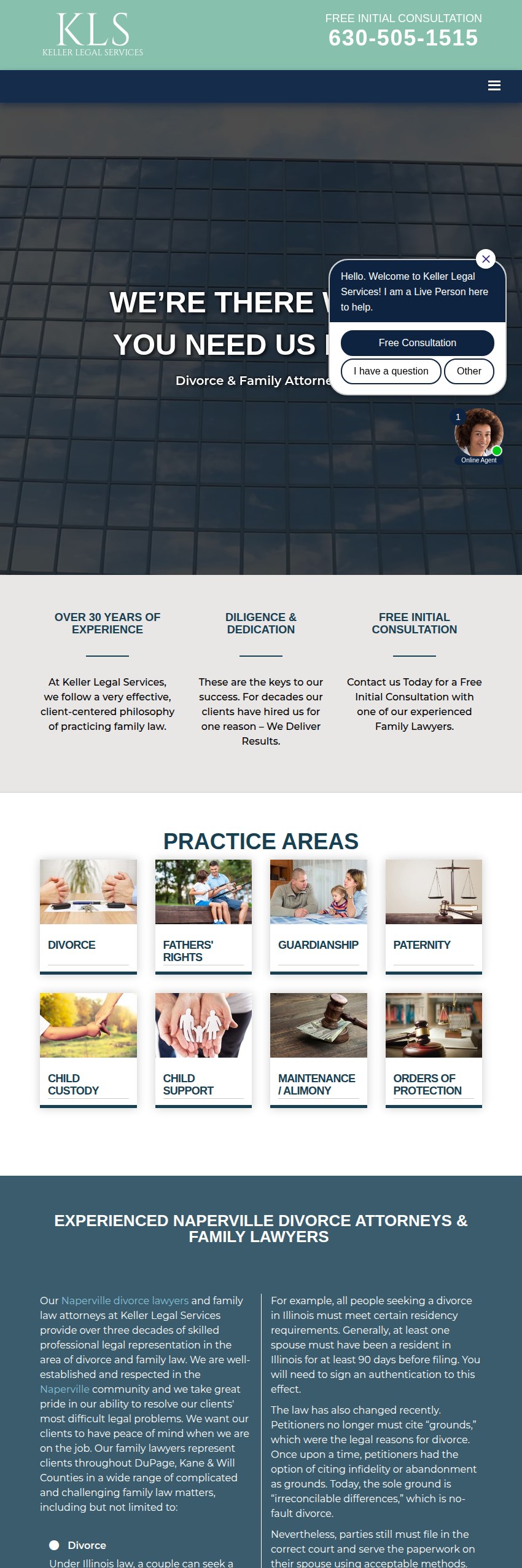 Screenshot of the Keller Legal Services website