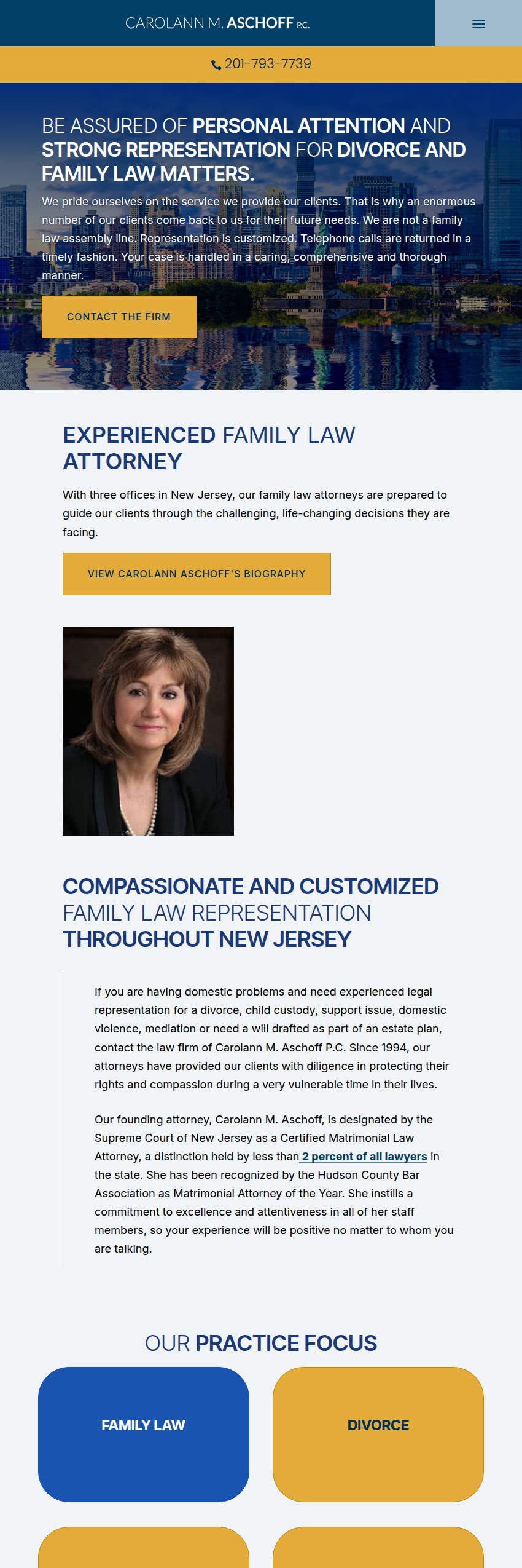 Screenshot of the Carolann M. Aschoff, P.C. website