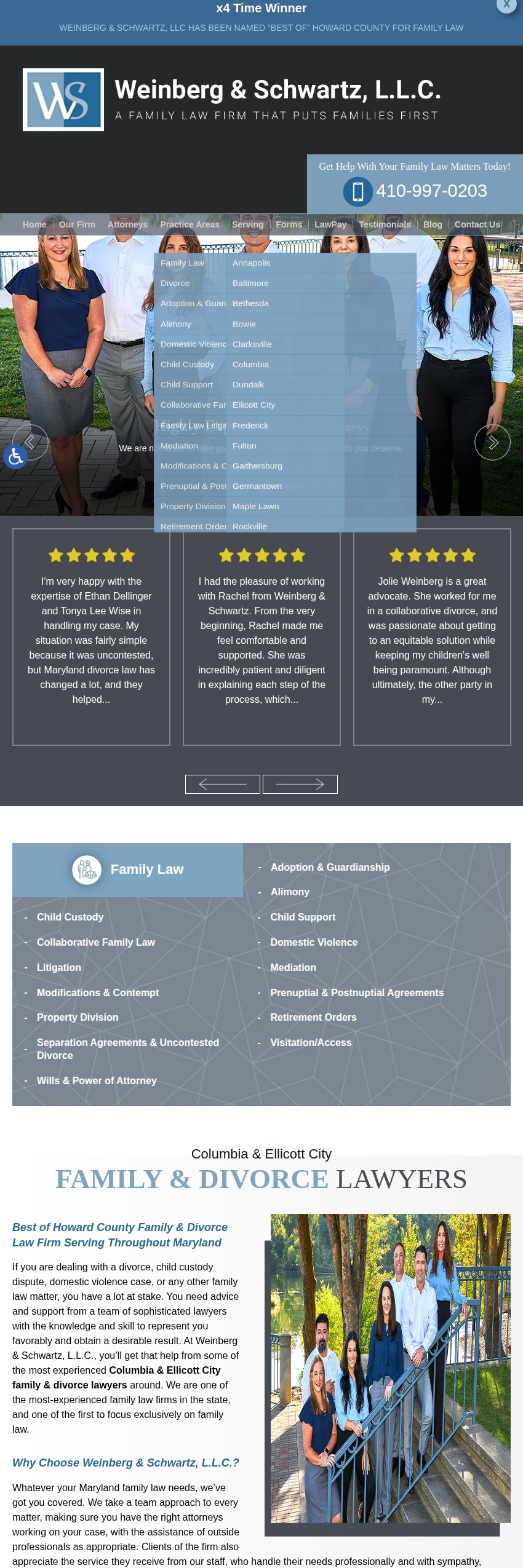 Screenshot of the Weinberg & Schwartz, L.L.C. website