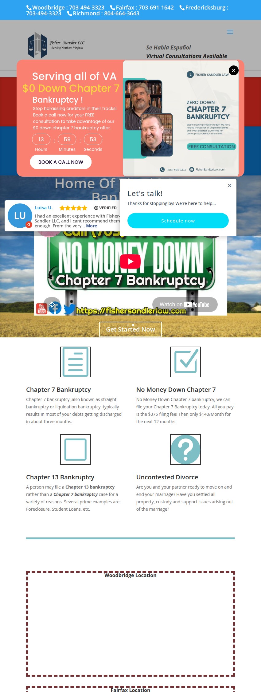 Screenshot of the Fisher-Sandler, LLC website