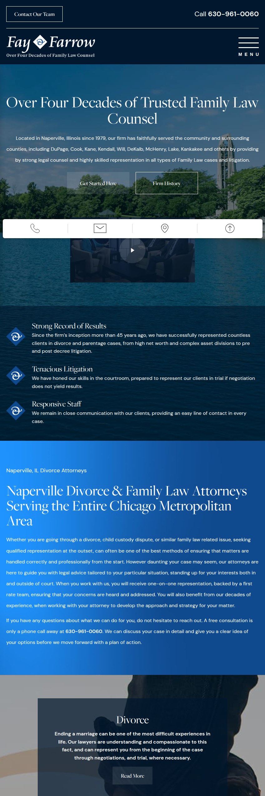 Screenshot of the Fay & Farrow website
