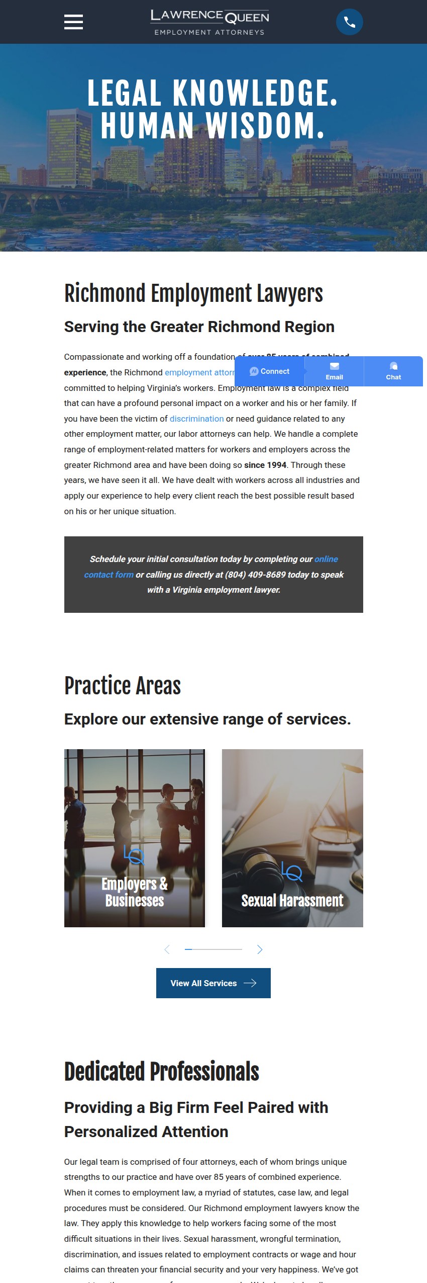 Screenshot of the LawrenceQueen website