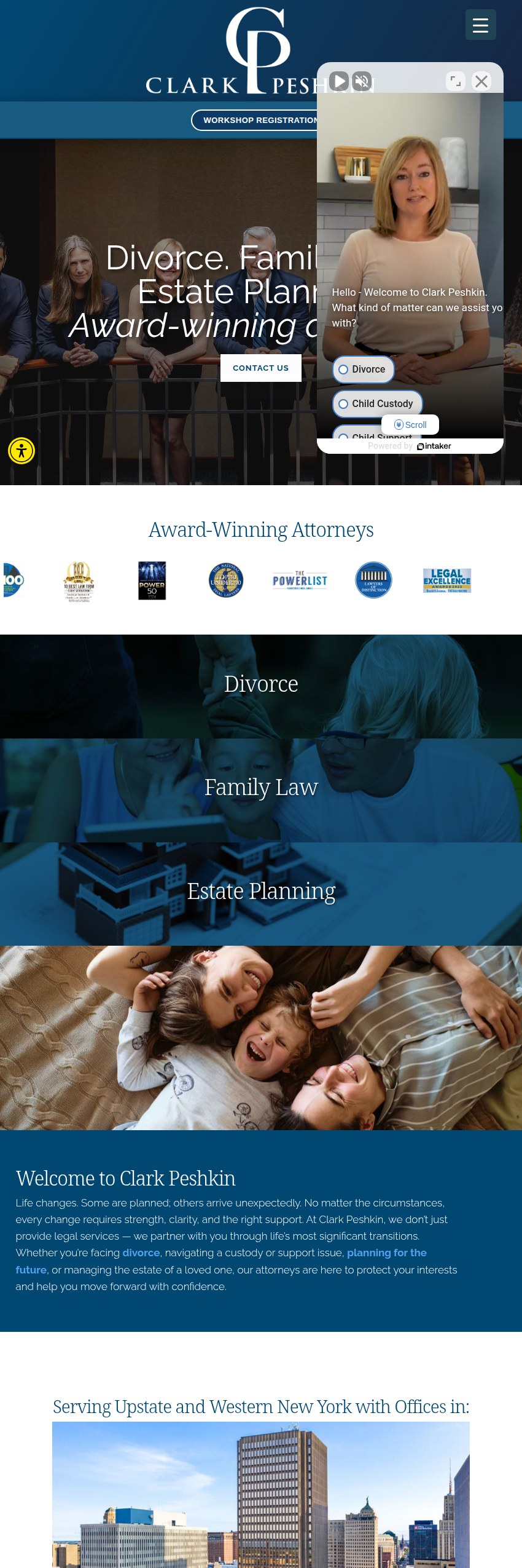 Screenshot of the Clark Peshkin, LLP website