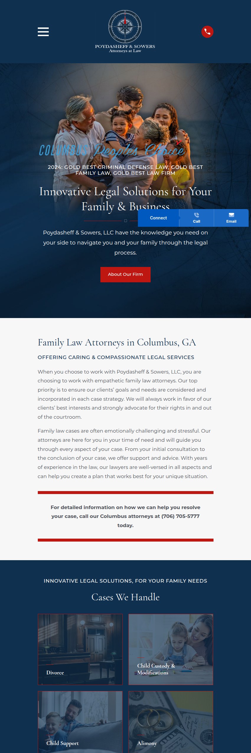 Screenshot of the Poydasheff & Sowers, LLC website
