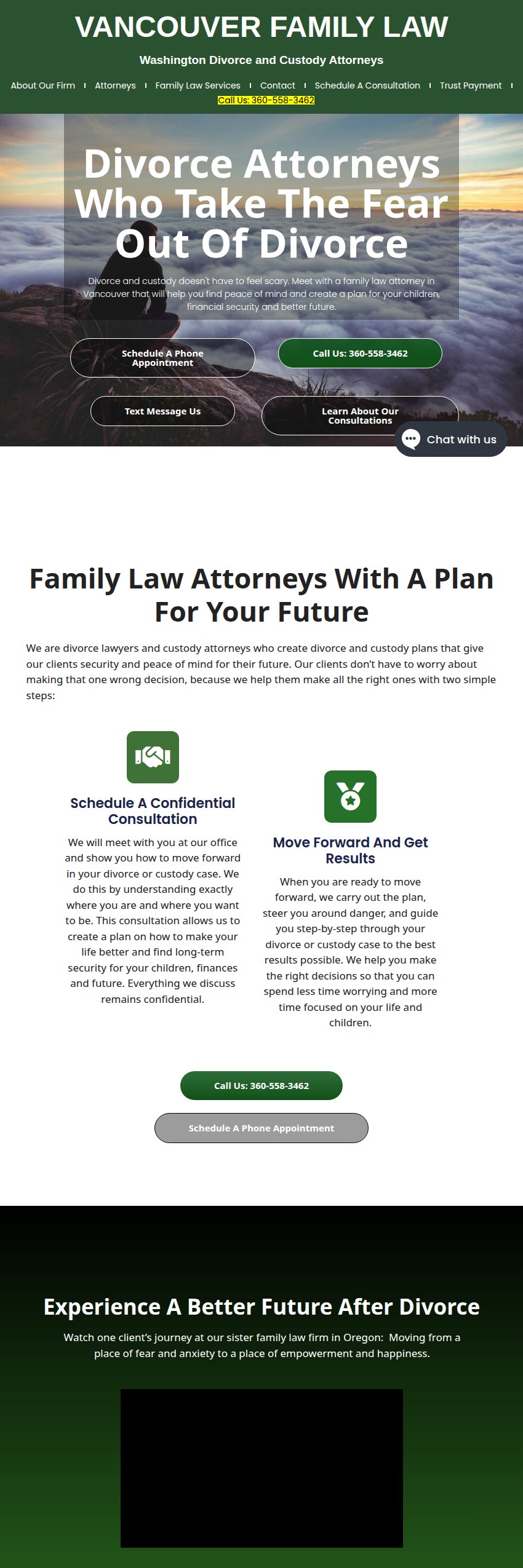 Screenshot of the Vancouver Family Law website