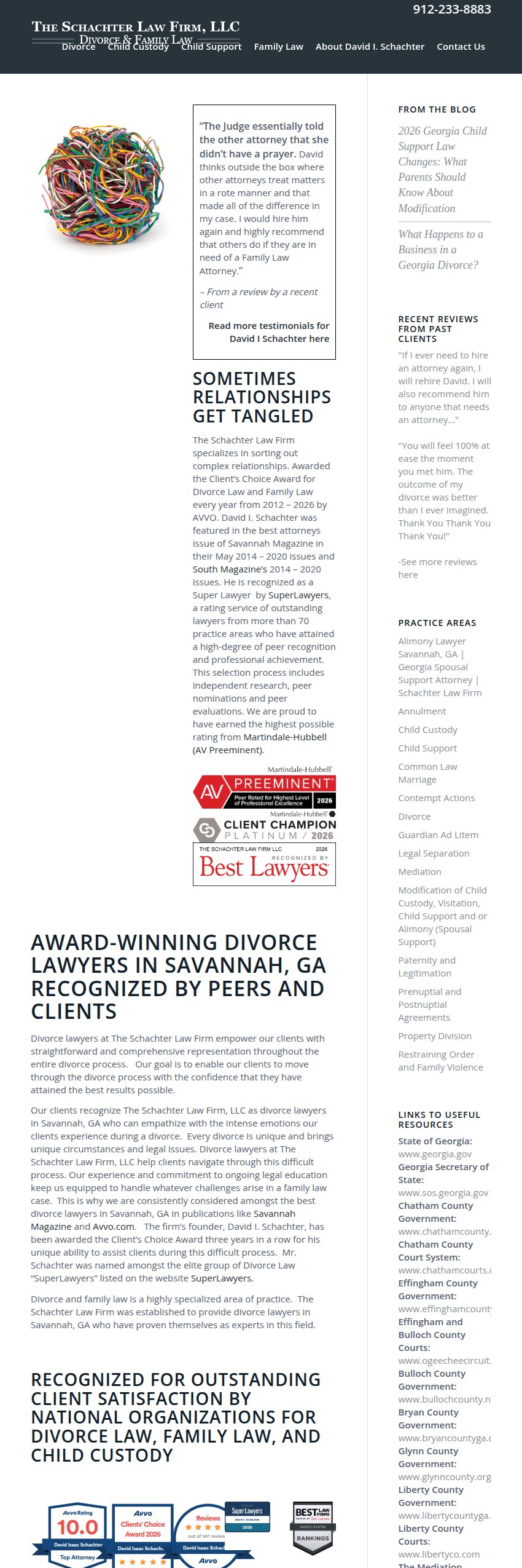 Screenshot of the The Schachter Law Firm, LLC website
