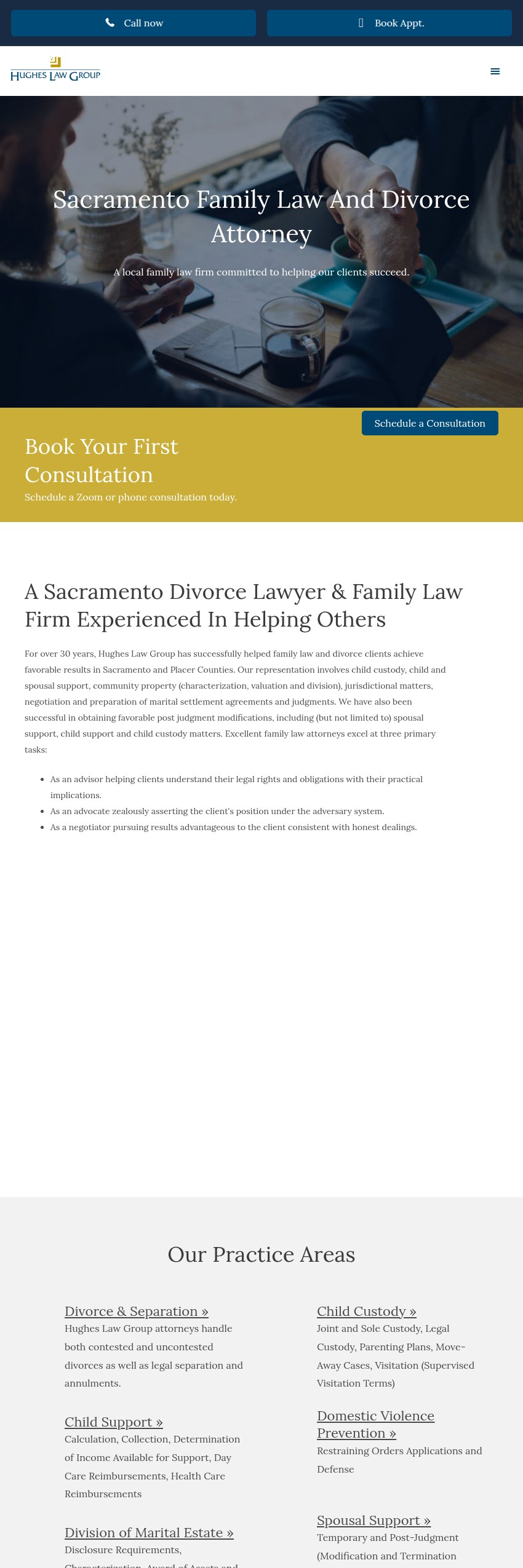 Screenshot of the Hughes Law Group website