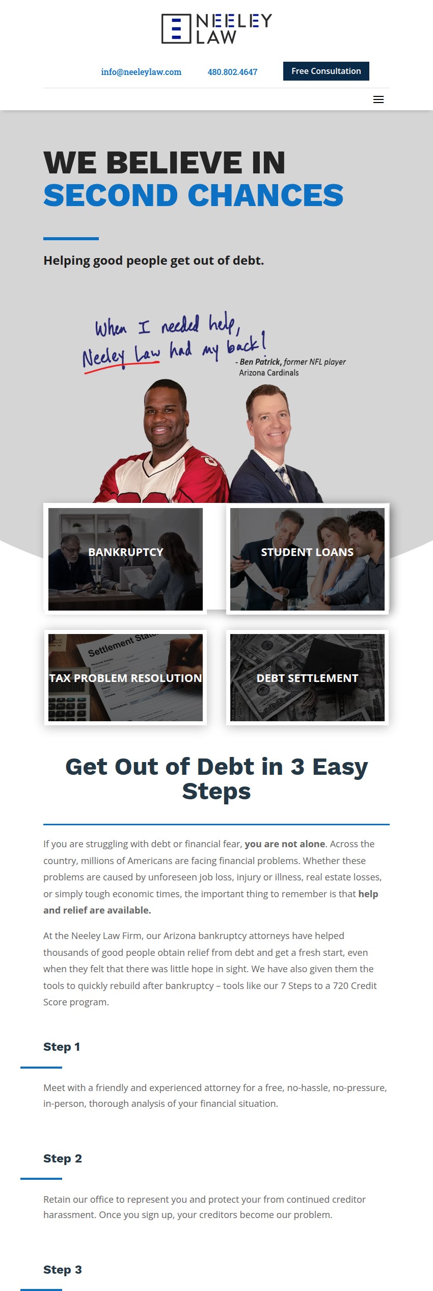 Screenshot of the Neeley Law Firm website