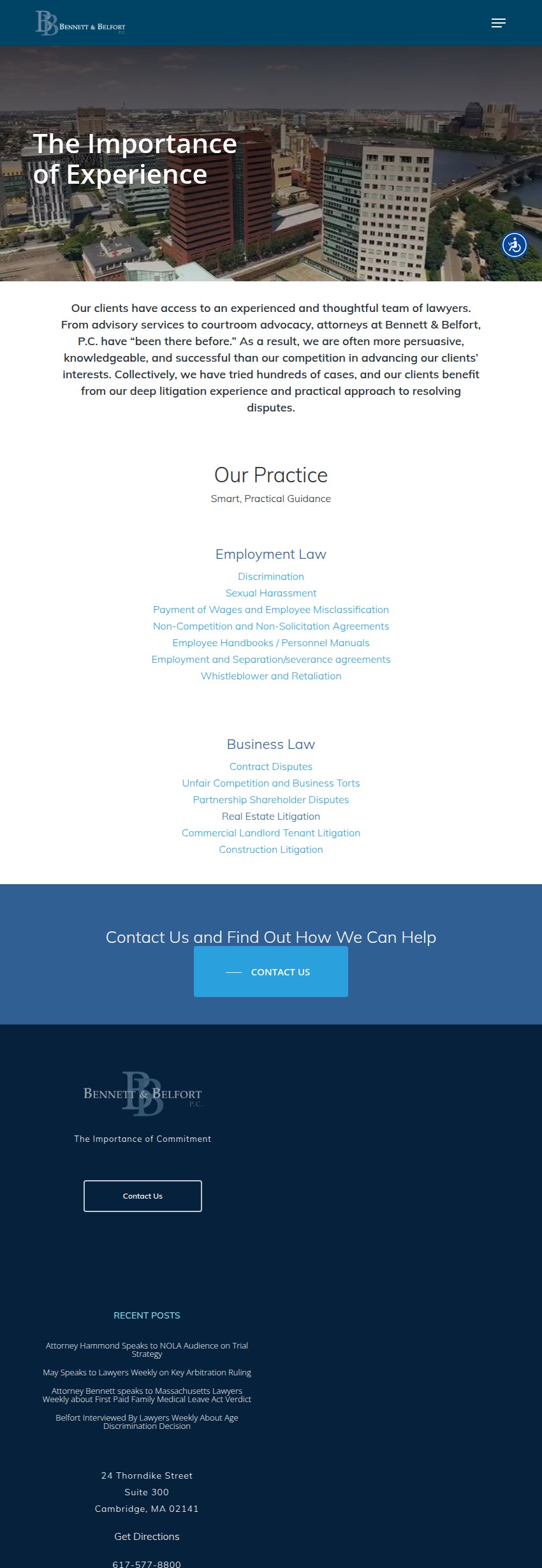 Screenshot of the Bennett & Belfort, P.C. website
