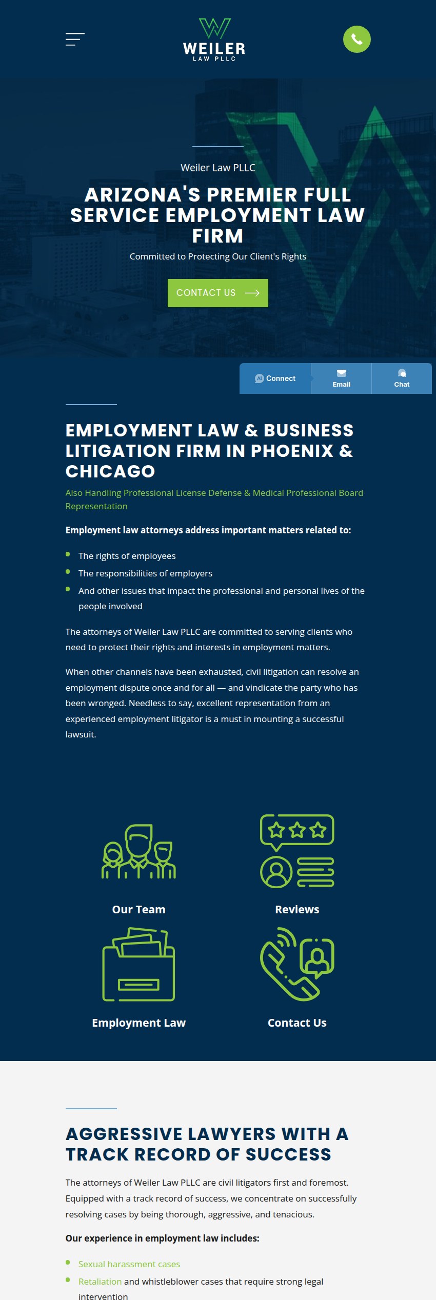 Screenshot of the Weiler Law PLLC website