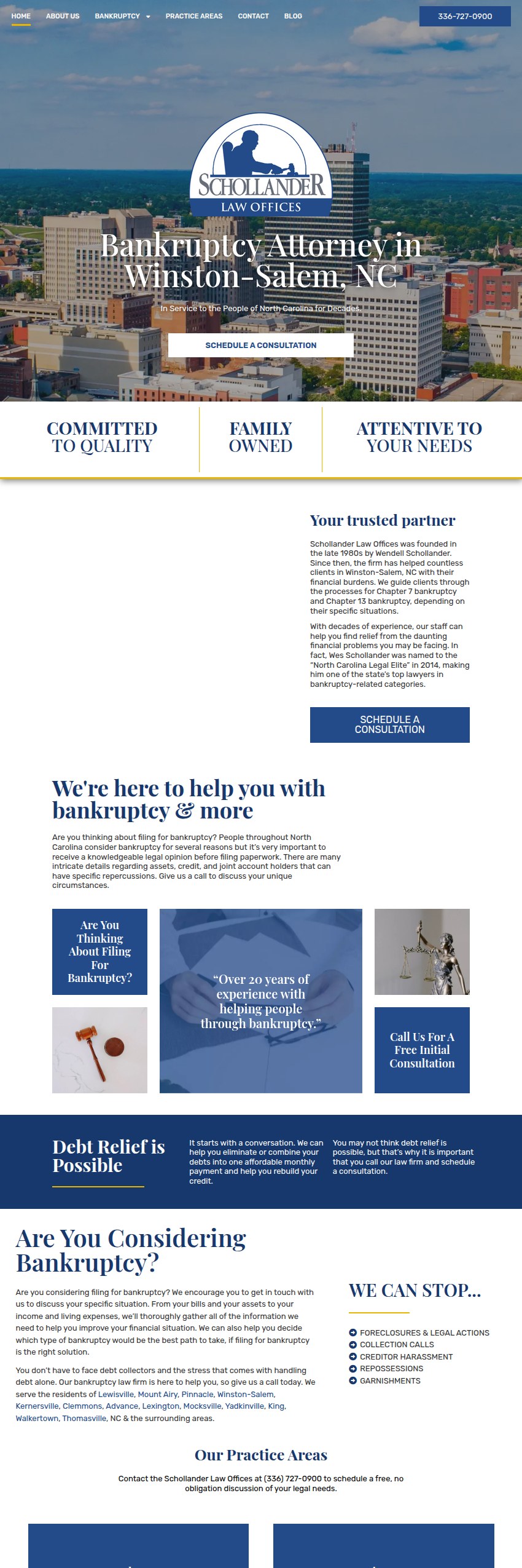 Screenshot of the Schollander Law Offices website