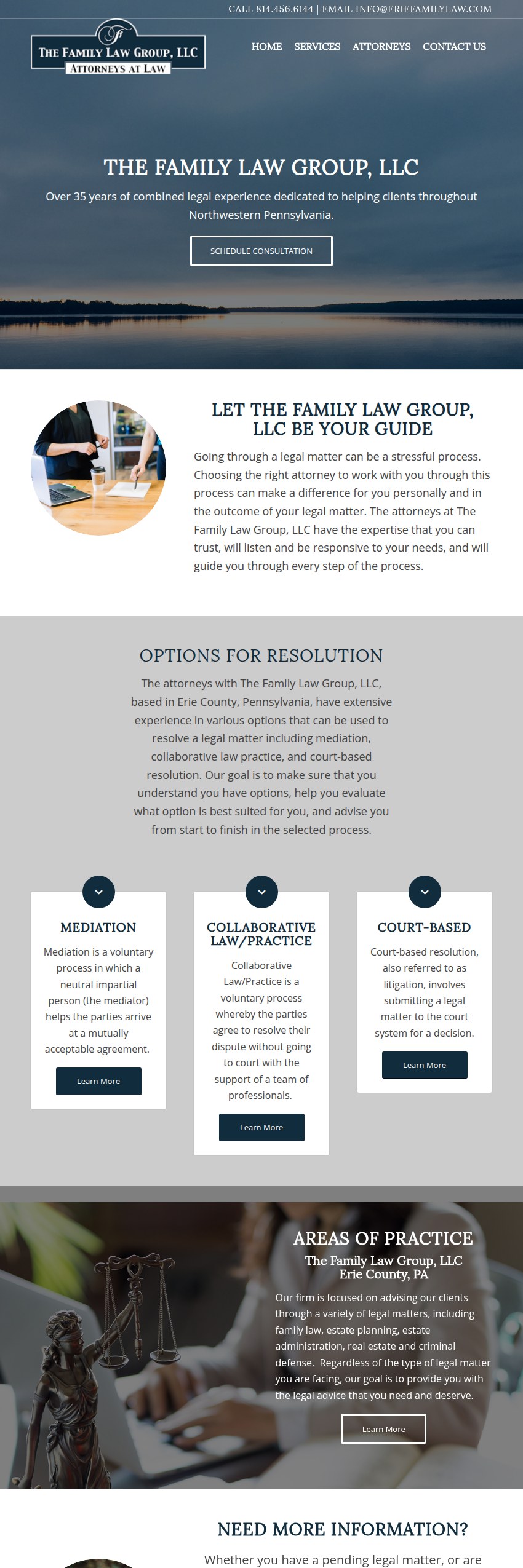 Screenshot of the The Family Law Group, LLC website