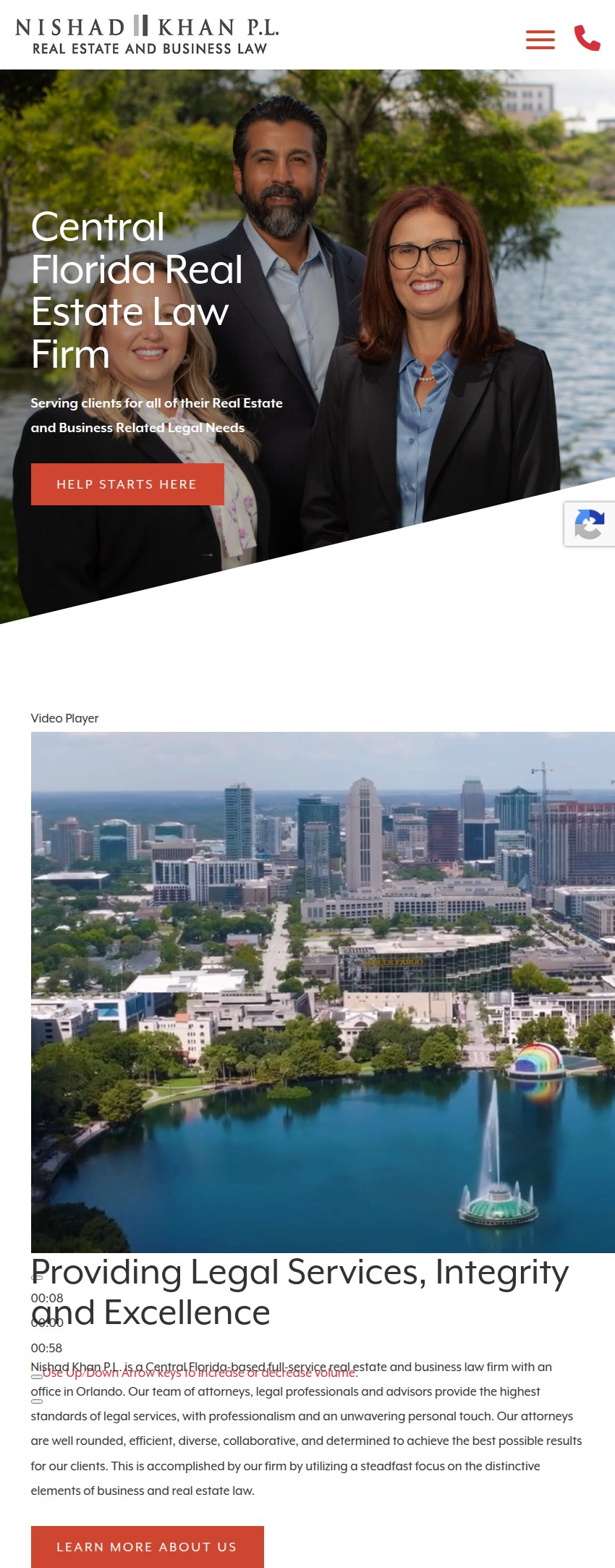 Screenshot of the Nishad Khan P.L. website