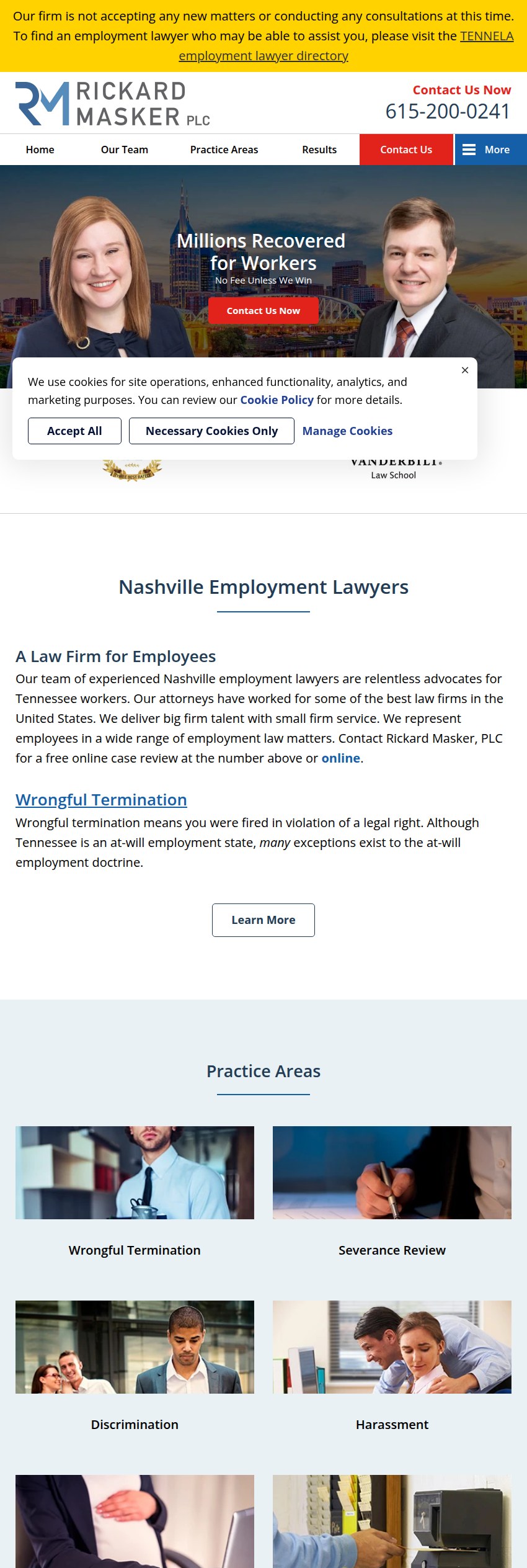 Screenshot of the Rickard Masker, PLC website