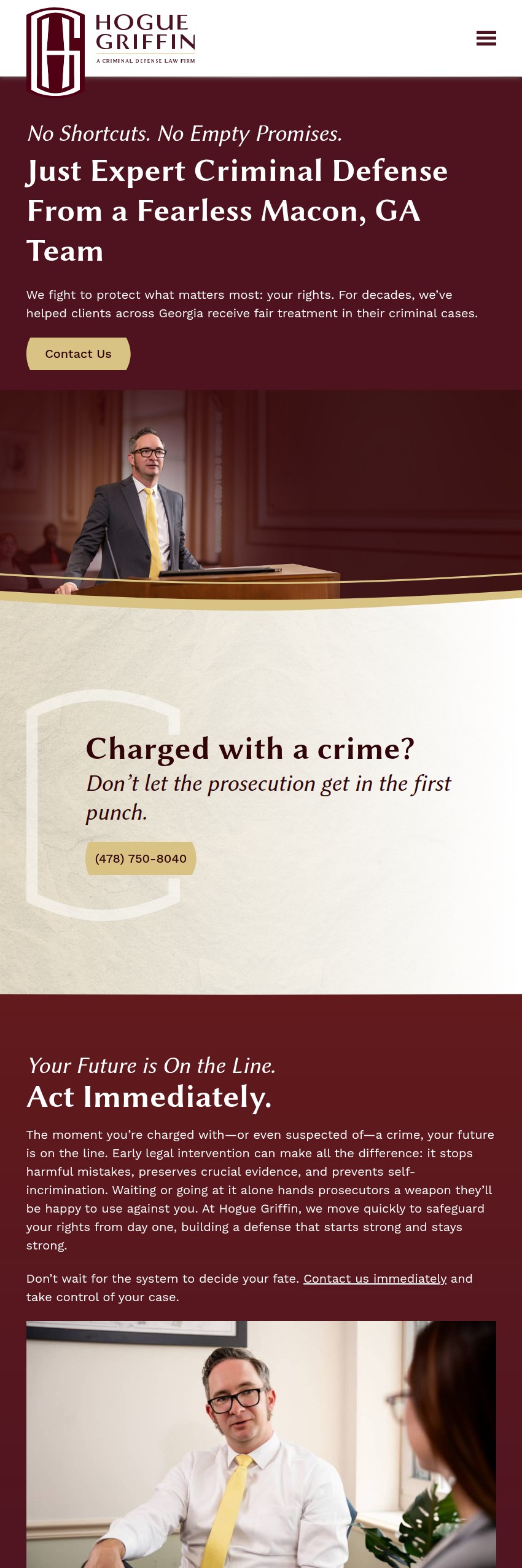 Screenshot of the Hogue Griffin website
