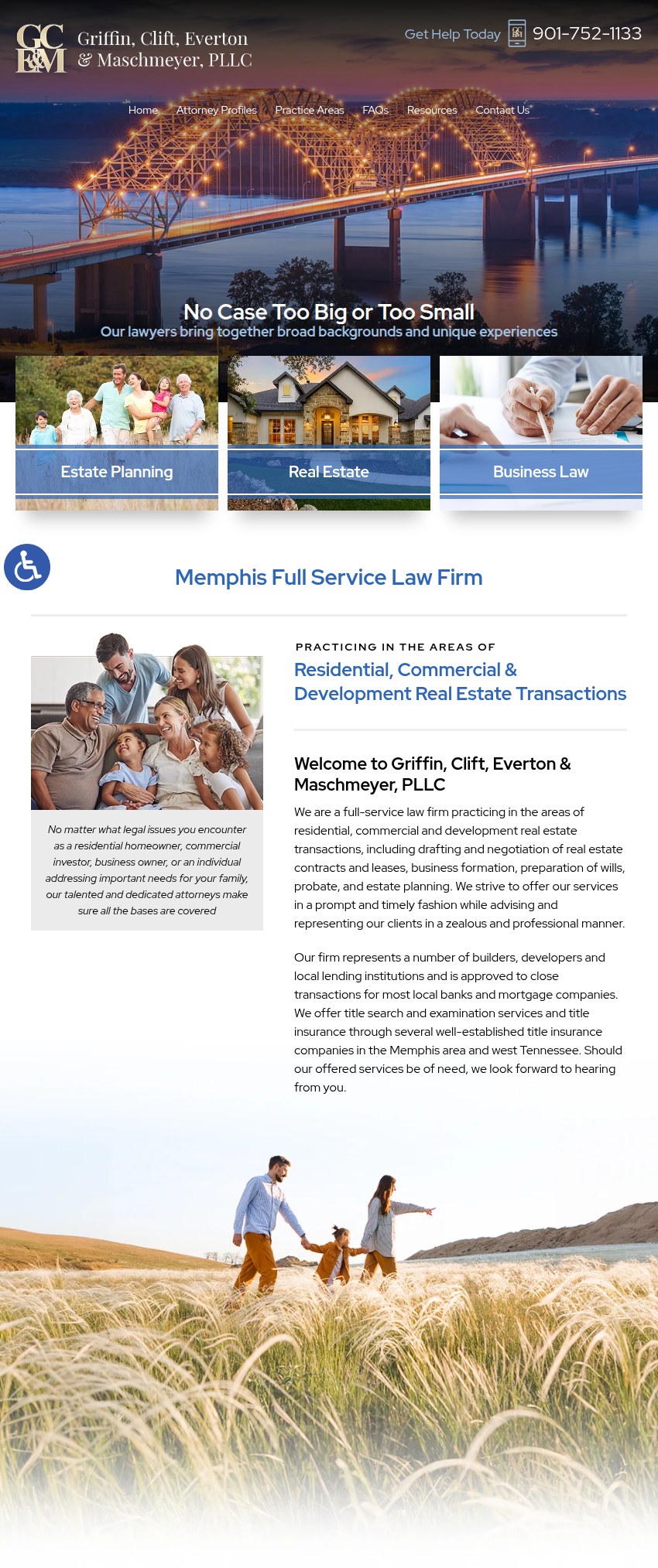 Screenshot of the Griffin, Clift, Everton & Maschmeyer, PLLC website