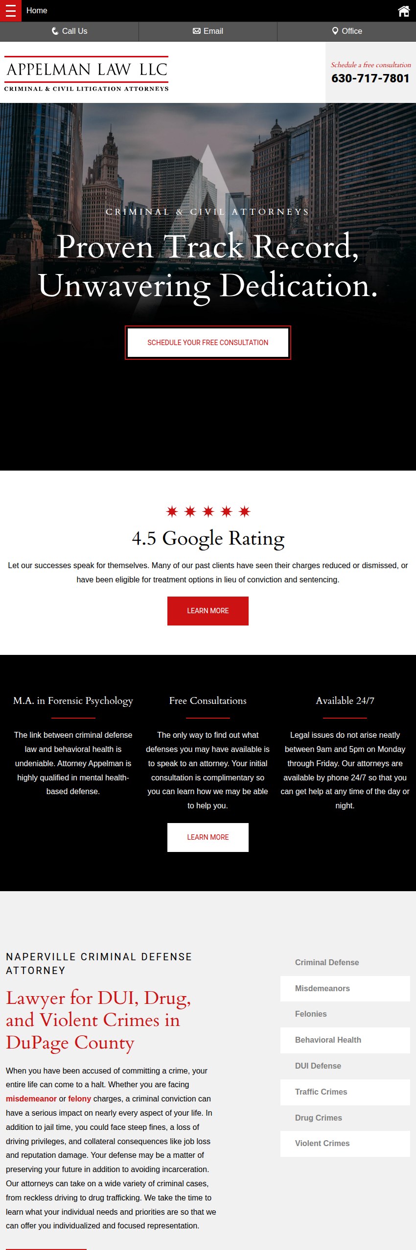 Screenshot of the Appelman Law LLC website
