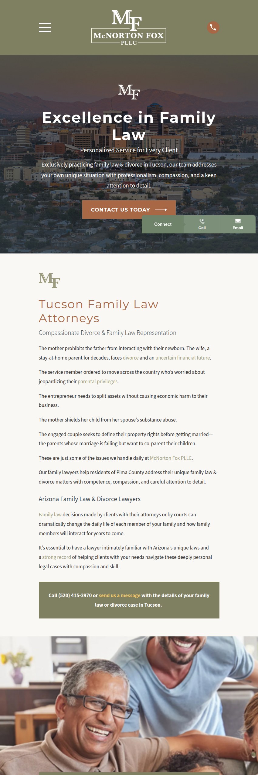 Screenshot of the McNorton Fox PLLC website