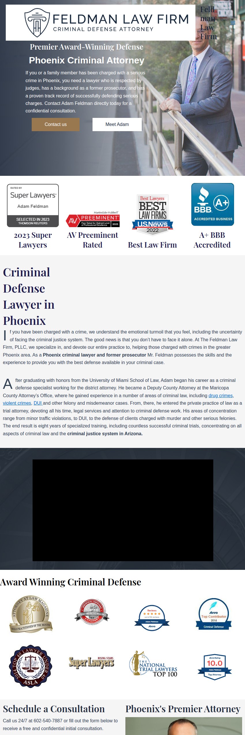 Screenshot of the The Feldman Law Firm, PLLC website