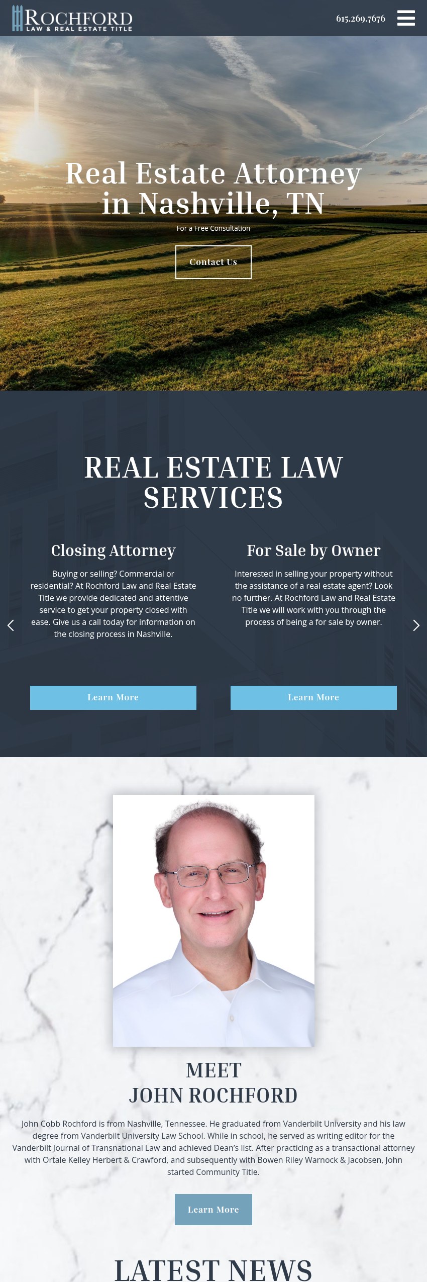 Screenshot of the Rochford Law & Real Estate Title website