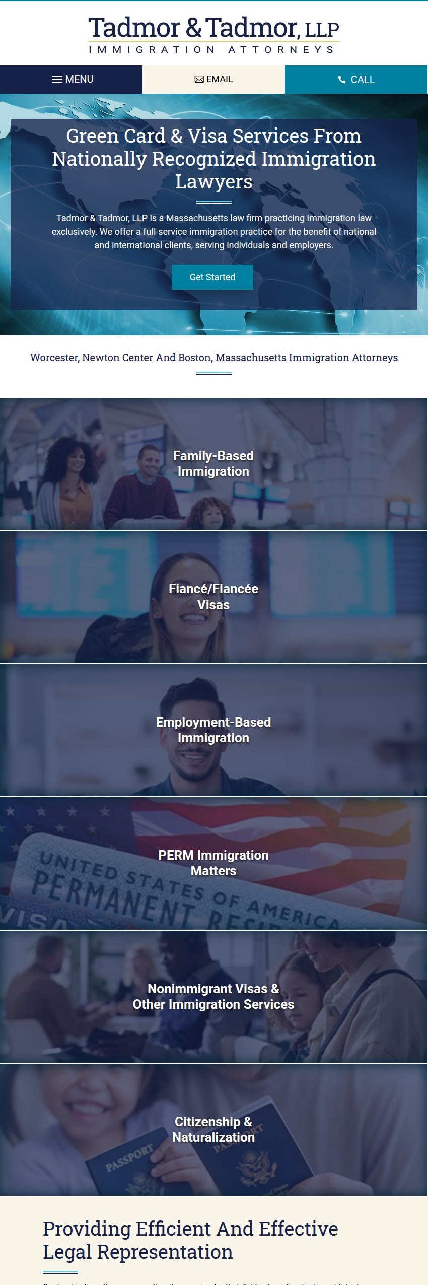Screenshot of the Tadmor & Tadmor, LLP website