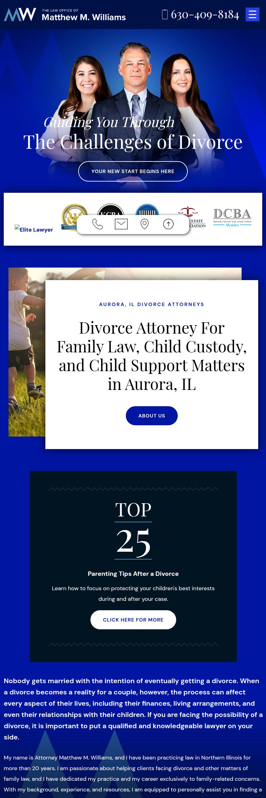 Screenshot of the The Law Office of Matthew M. Williams, P.C. website