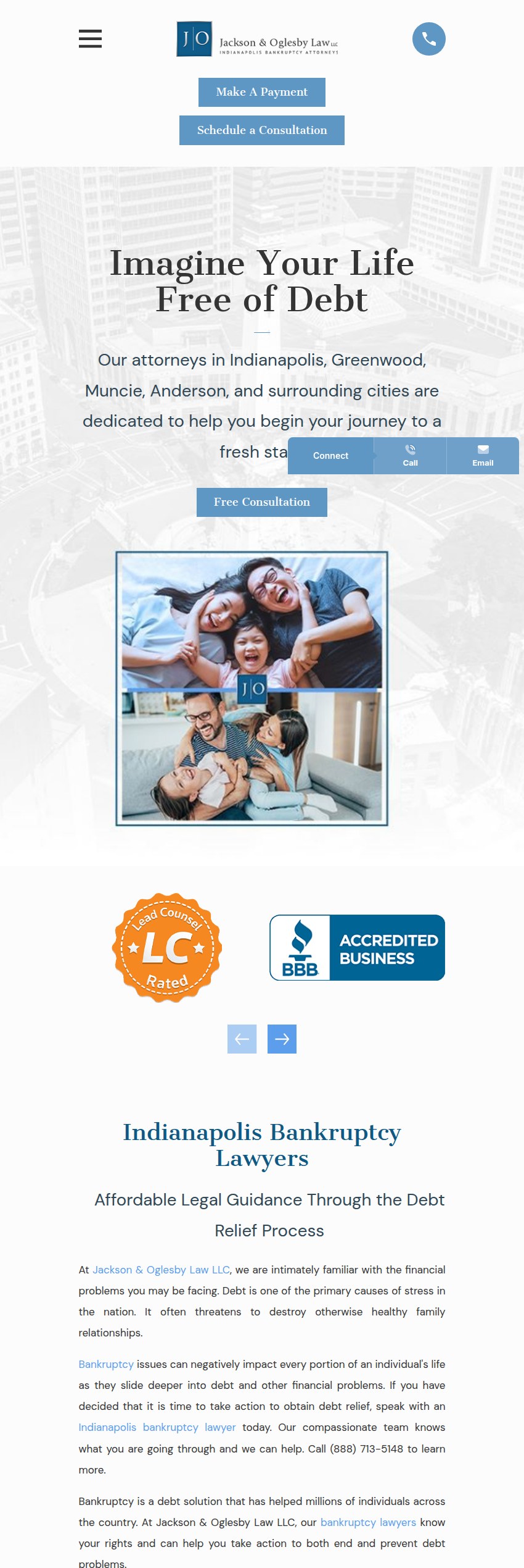 Screenshot of the Jackson & Oglesby Law LLC website