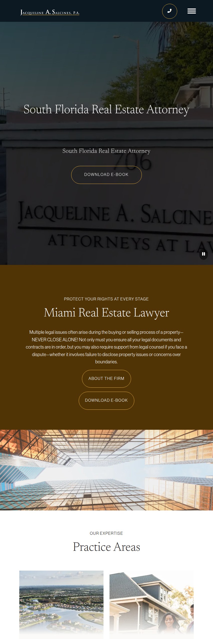 Screenshot of the Jacqueline A. Salcines, P.A. website