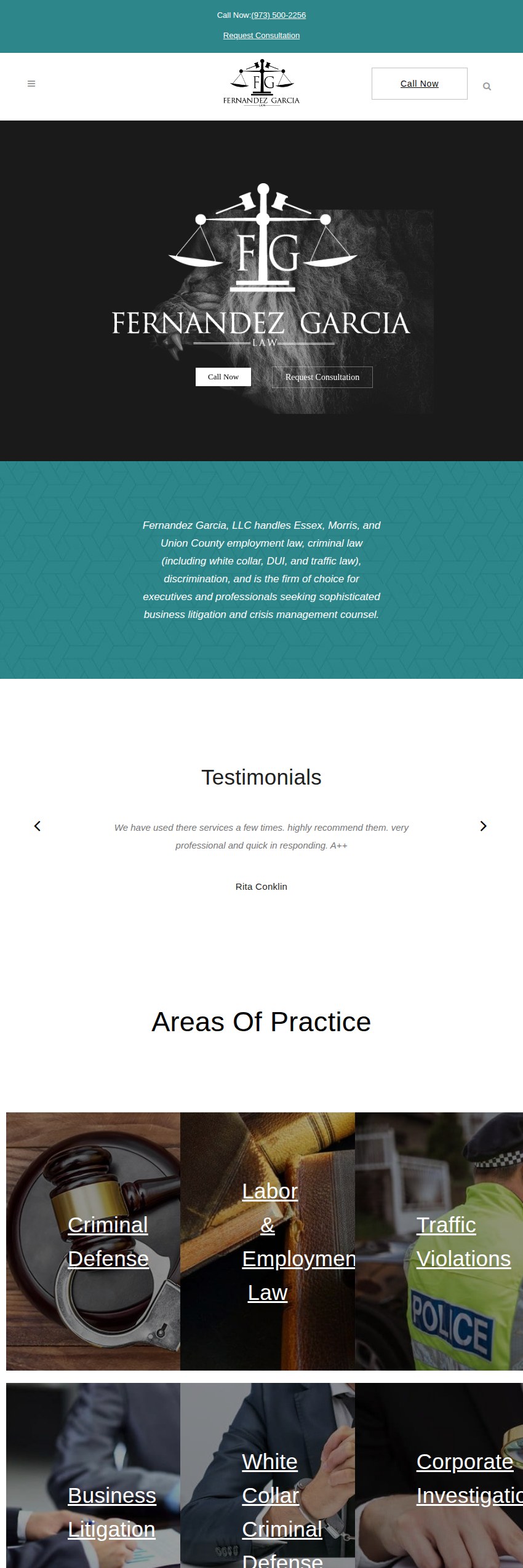 Screenshot of the Fernandez Garcia, LLC website