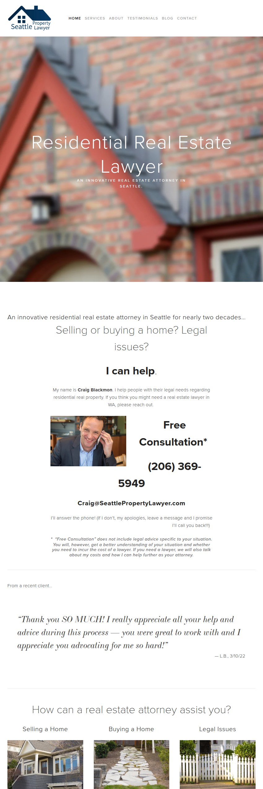 Screenshot of the Craig Blackmon, Attorney at Law website