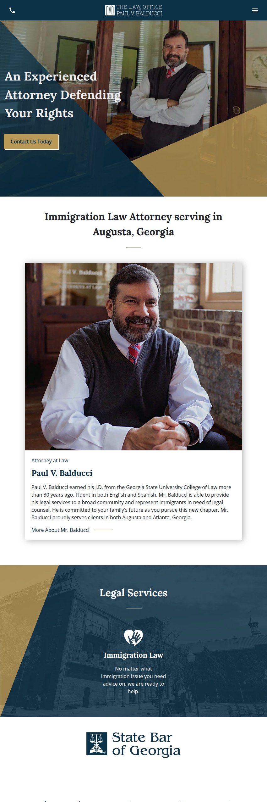 Screenshot of the PVB Law LLC website