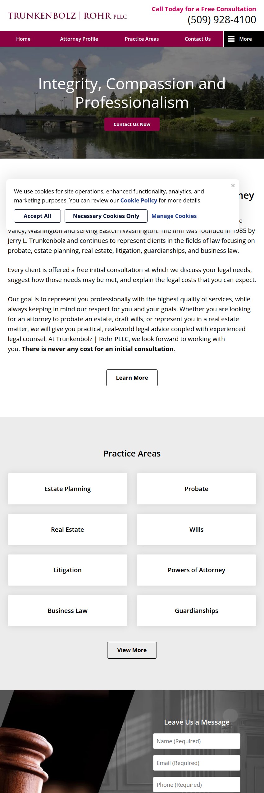 Screenshot of the Trunkenbolz | Rohr PLLC website