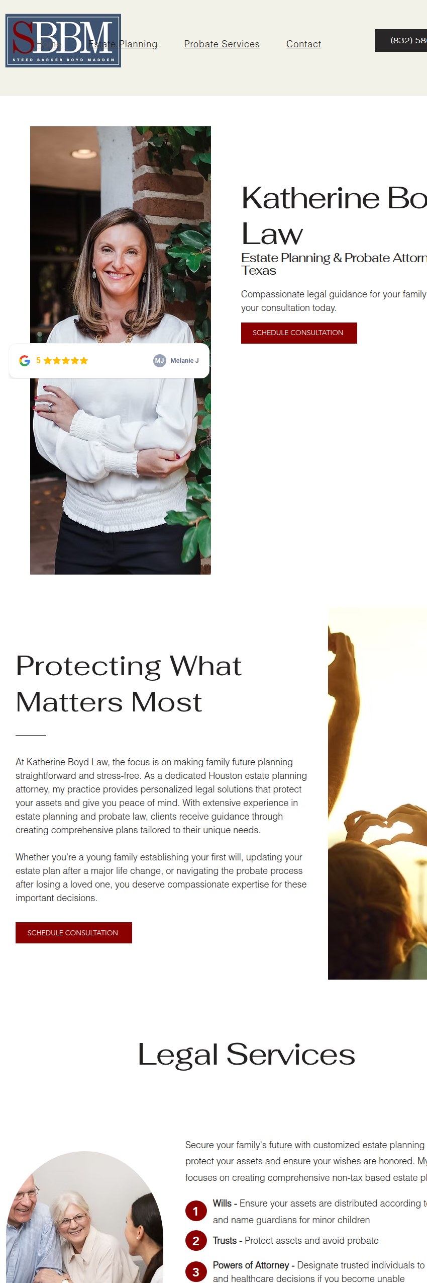 Screenshot of the Katherine Boyd Law website