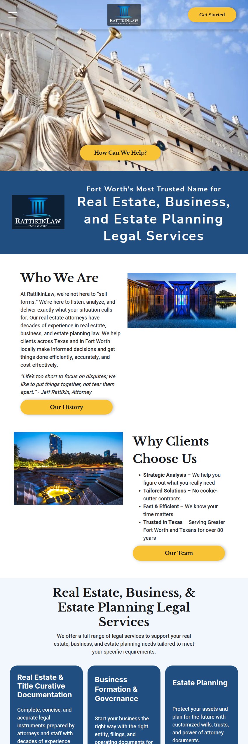 Screenshot of the RattikinLaw website