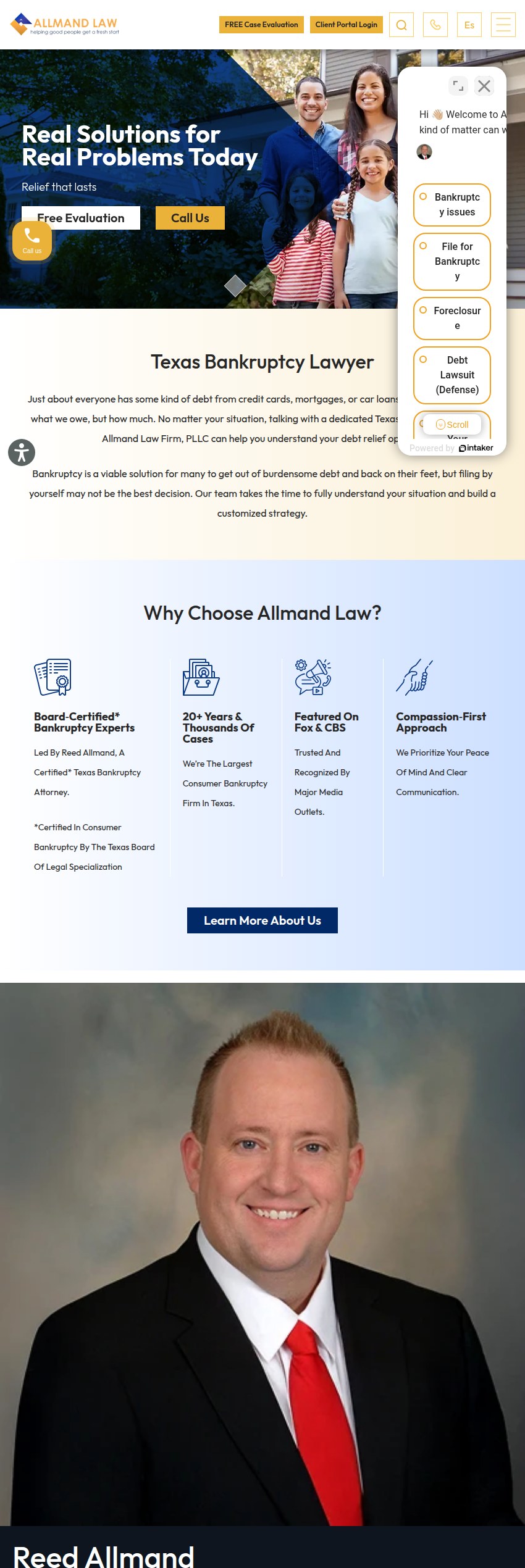 Screenshot of the Allmand Law Firm, PLLC website