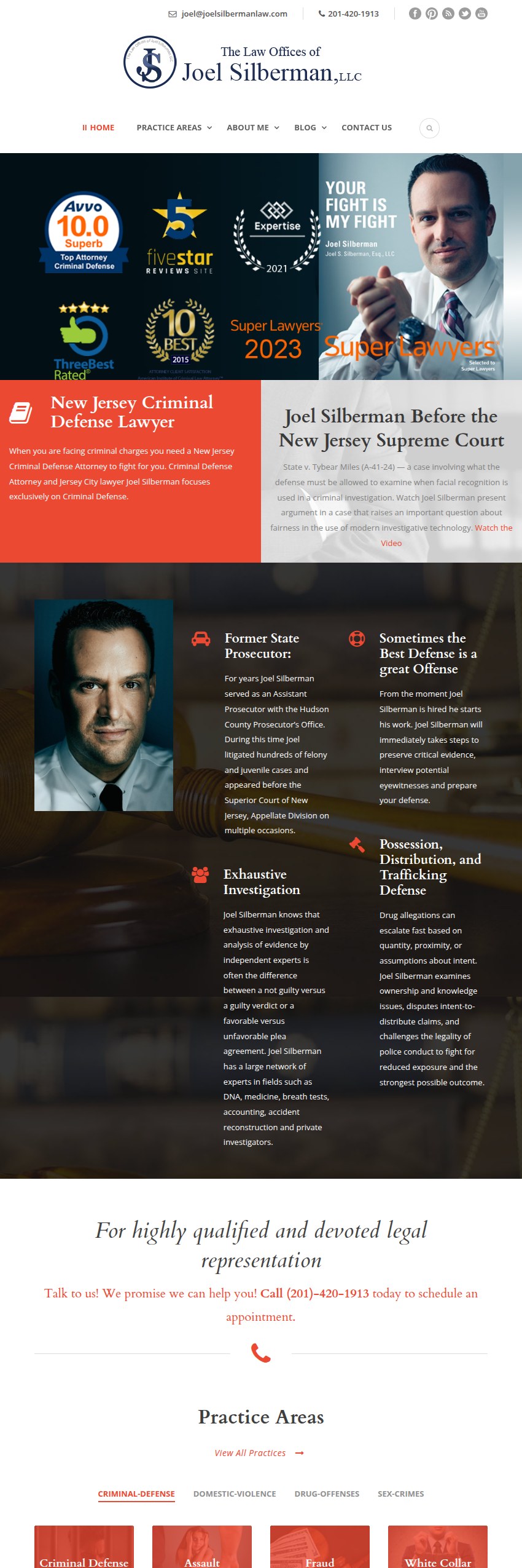 Screenshot of the The Law Offices of Joel Silberman LLC website
