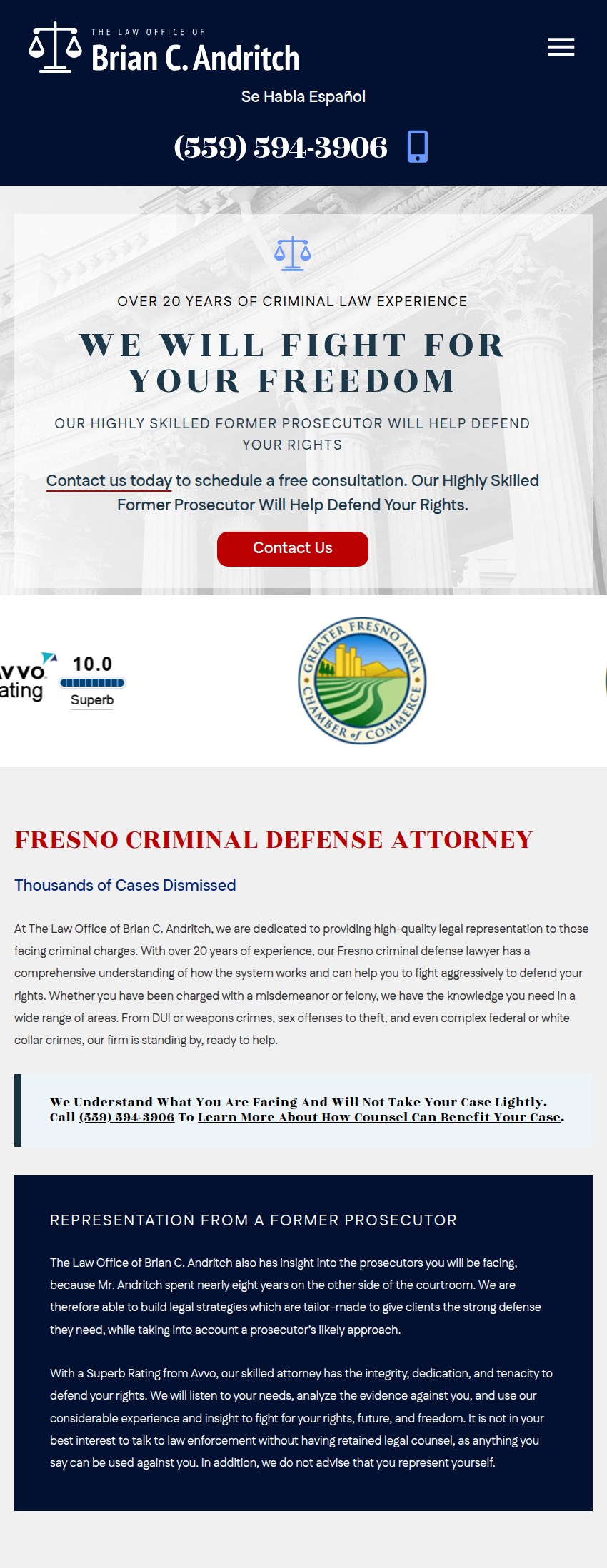 Screenshot of the The Law Office of Brian C. Andritch website