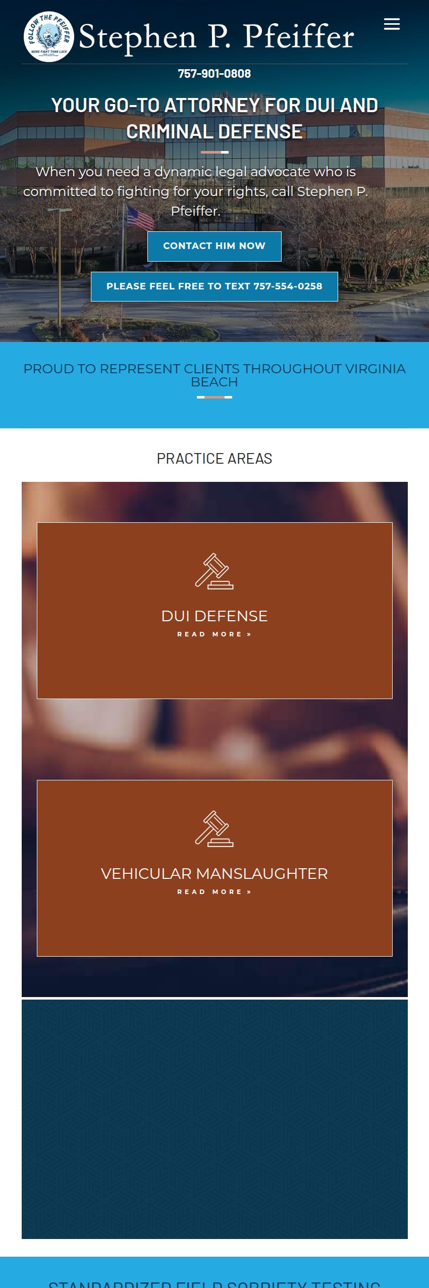 Screenshot of the Stephen P. Pfeiffer website