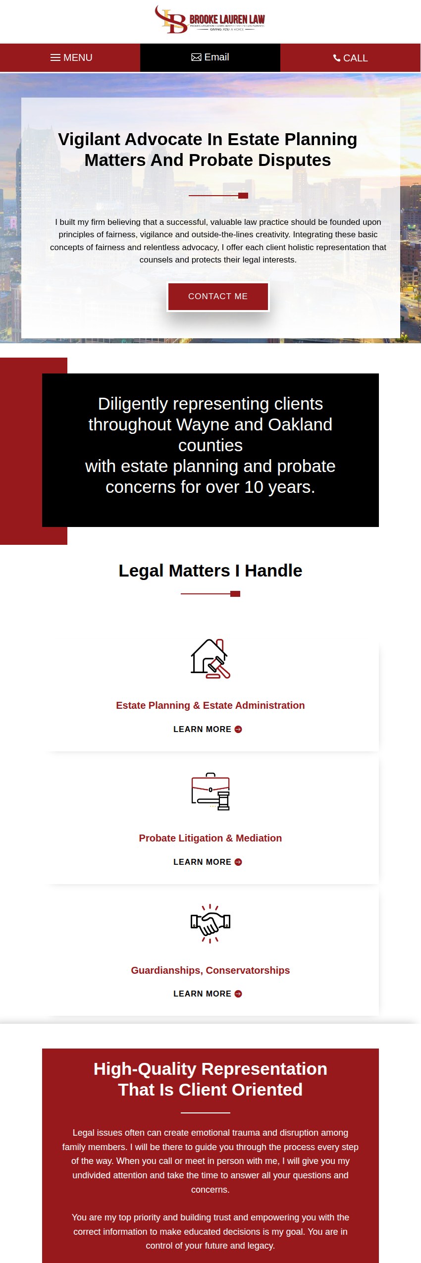 Screenshot of the Law Office of Brooke Lauren Archie, PLLC website