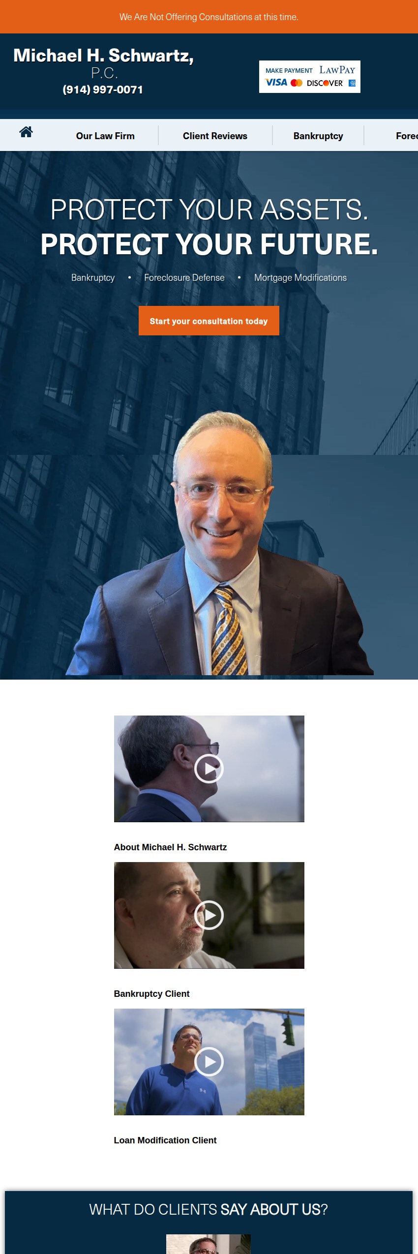Screenshot of the Michael H. Schwartz, P.C. website