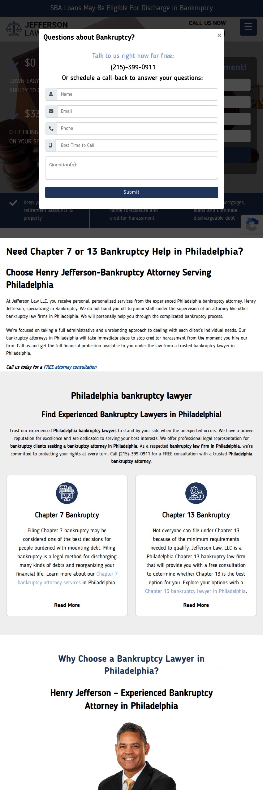 Screenshot of the Jefferson Law LLC website