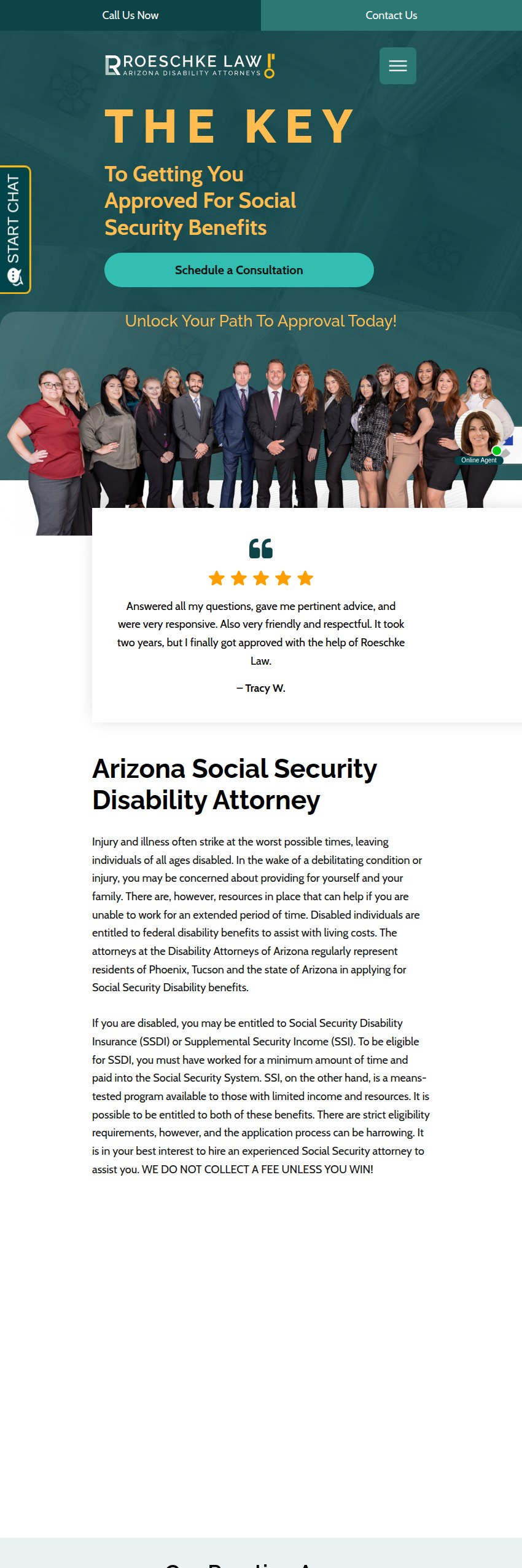 Screenshot of the Roeschke Law, LLC website