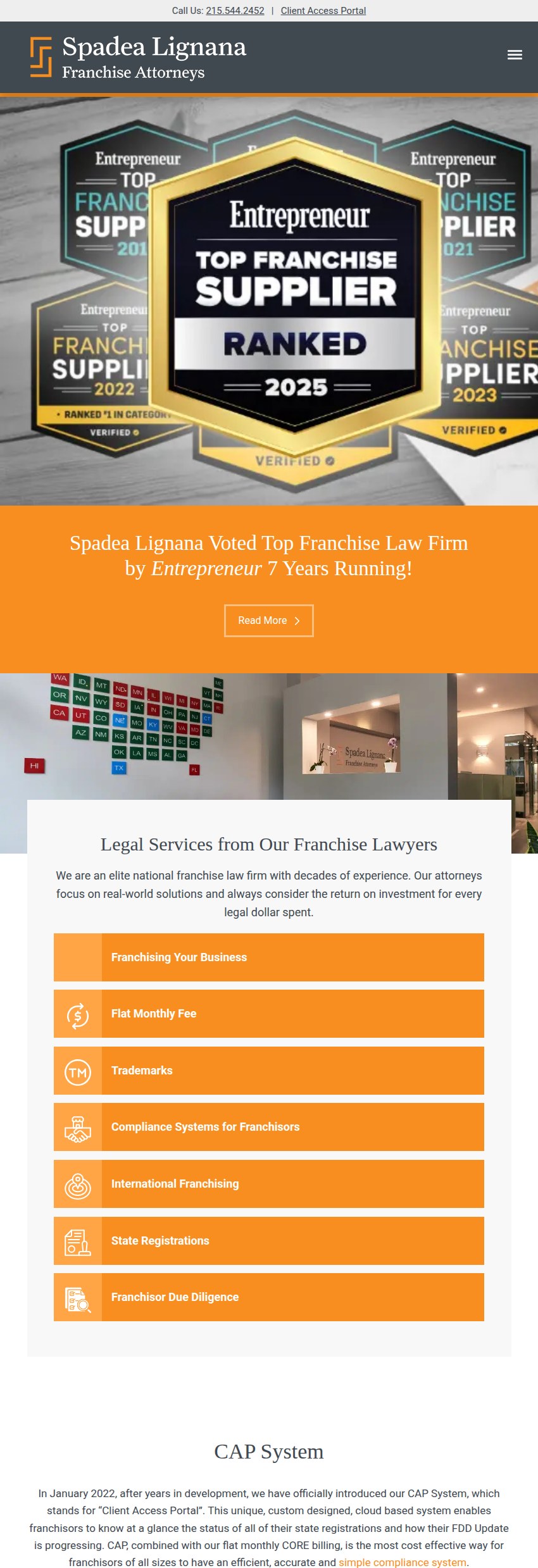 Screenshot of the Spadea Lignana LLC website