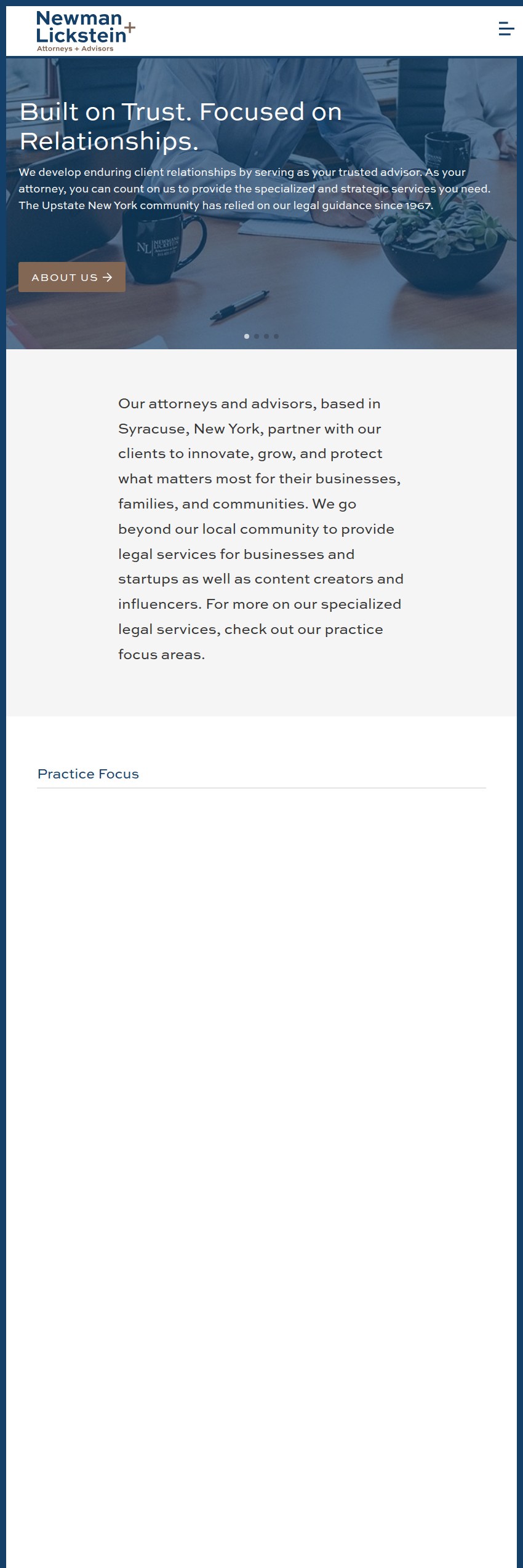 Screenshot of the Newman & Lickstein, LLP website