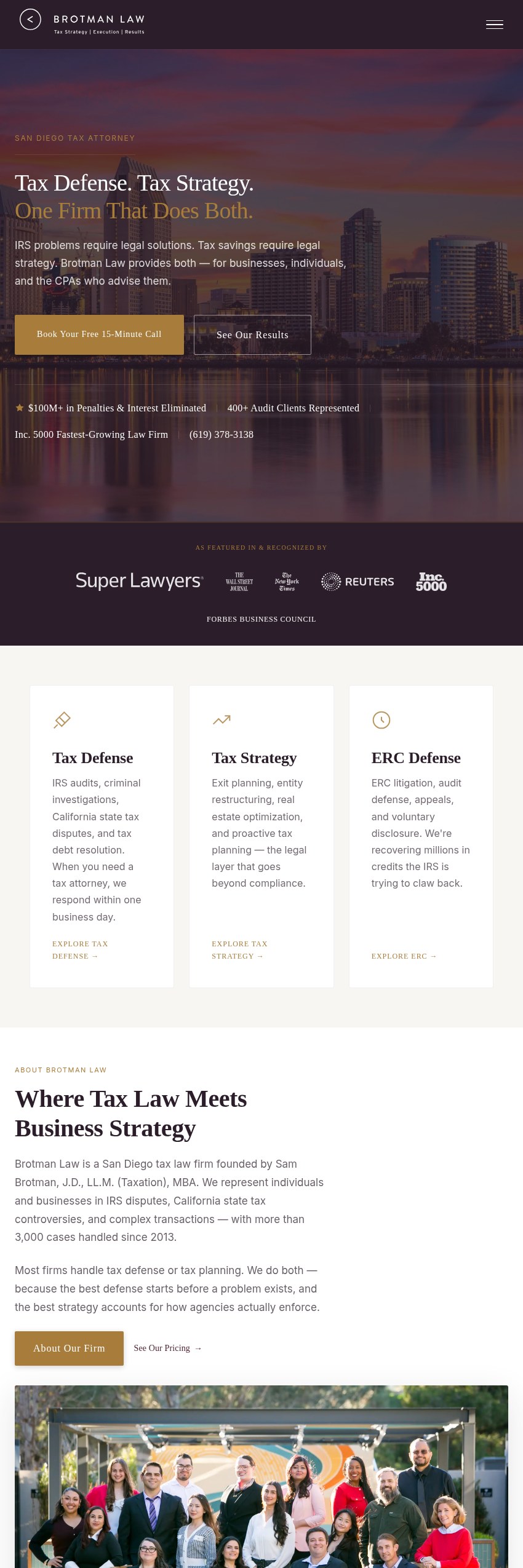 Screenshot of the Brotman Law website