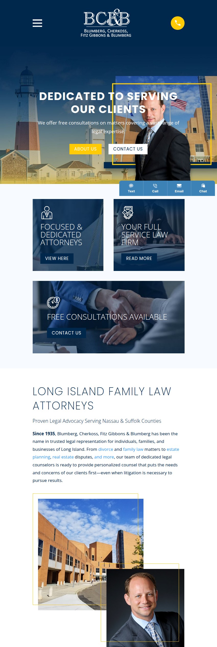 Screenshot of the Blumberg, Cherkoss, Fitz Gibbons & Blumberg website
