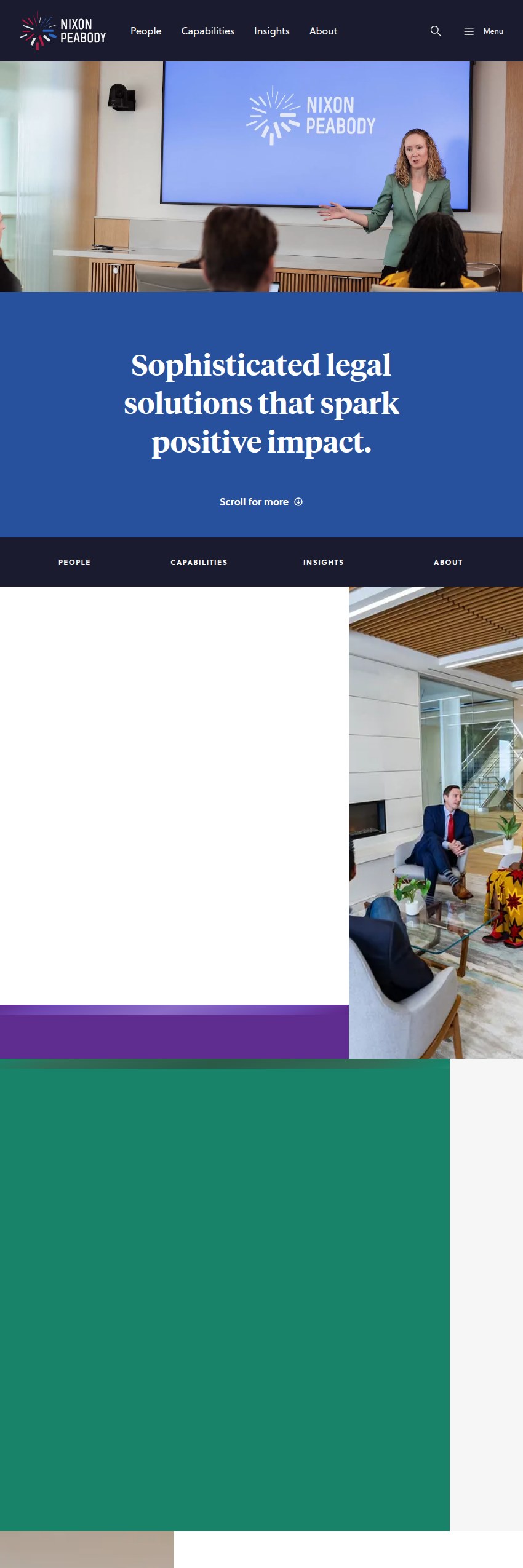 Screenshot of the Nixon Peabody LLP website