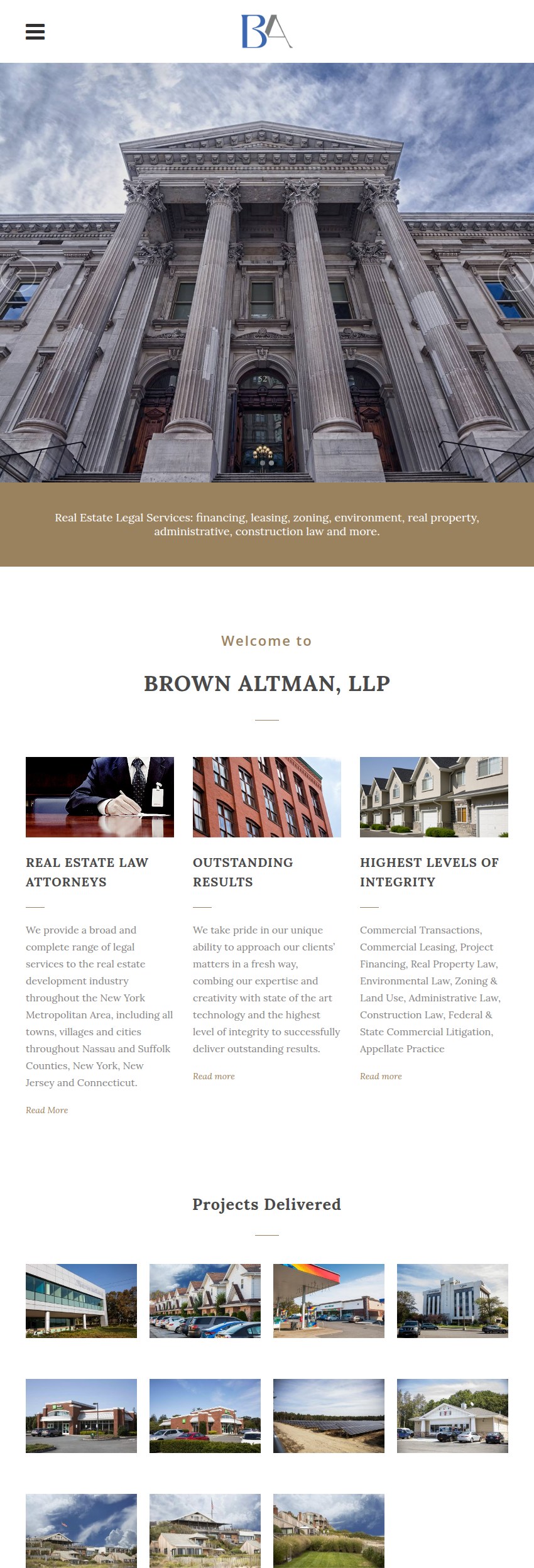 Screenshot of the Brown Altman, LLP website
