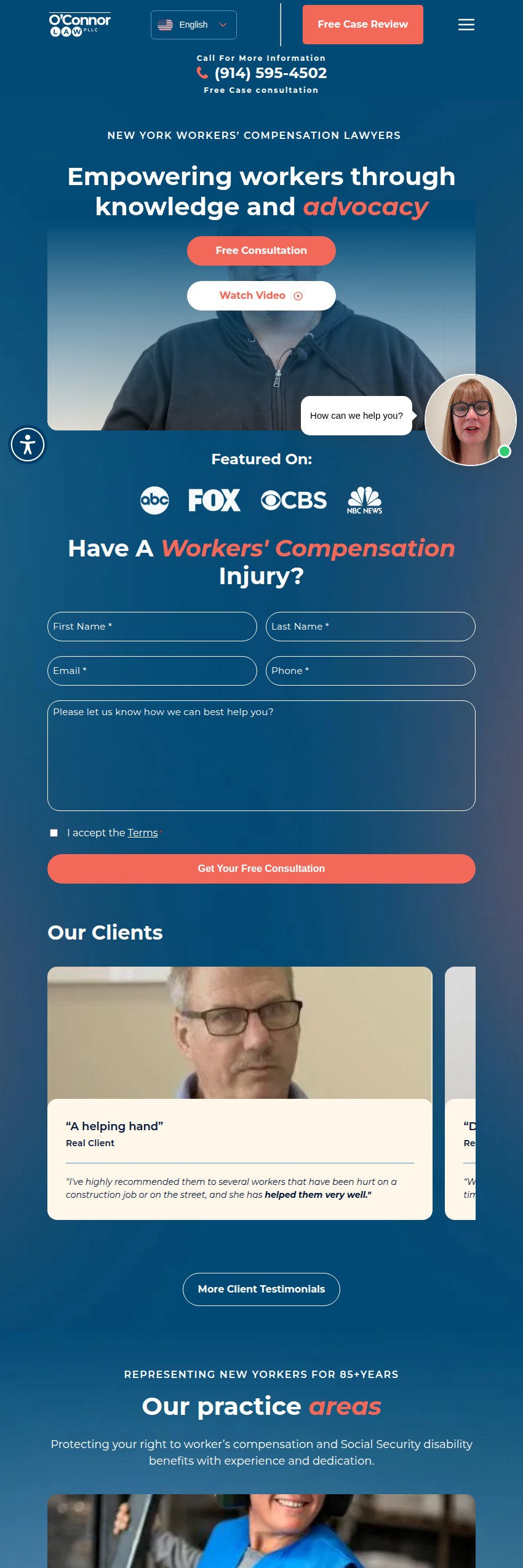 Screenshot of the O'Connor Law PLLC website