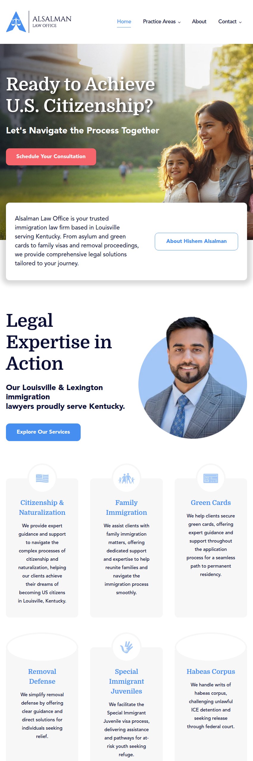 Screenshot of the Alsalman Law Office PLLC website
